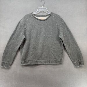 Philosophy Sweater Women's Medium Gray Embellished Rhinestone Fleece Sweatshirt